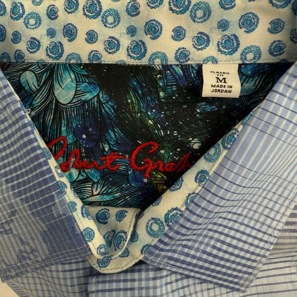 Robert Graham Woven Button Front Long Sleeve Kings Valley Light Blue Shirt M - Picture 5 of 8